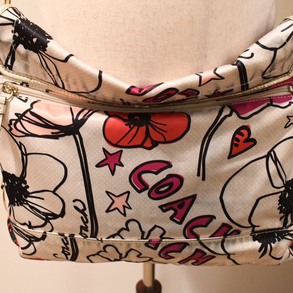 RARE Coach Kyra Poppy Floral Satin Crossbody Bag – Collectible! - Picture 9 of 13
